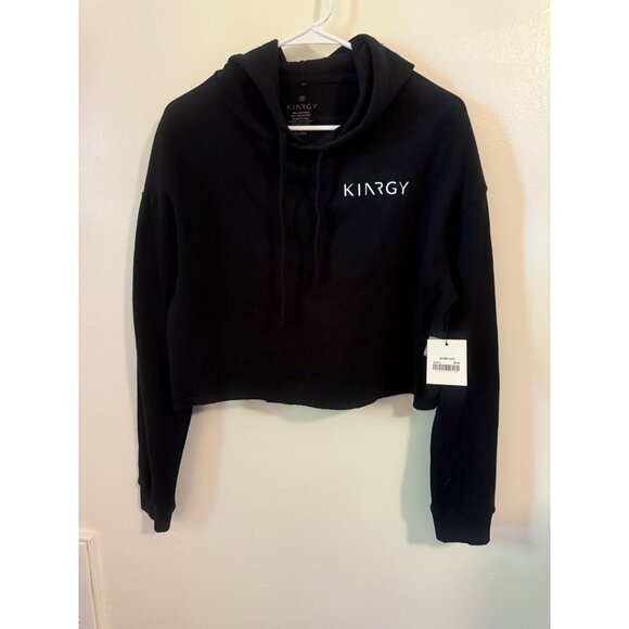 NWT Kinergy Cropped Hoodie Black - Picture 1 of 3